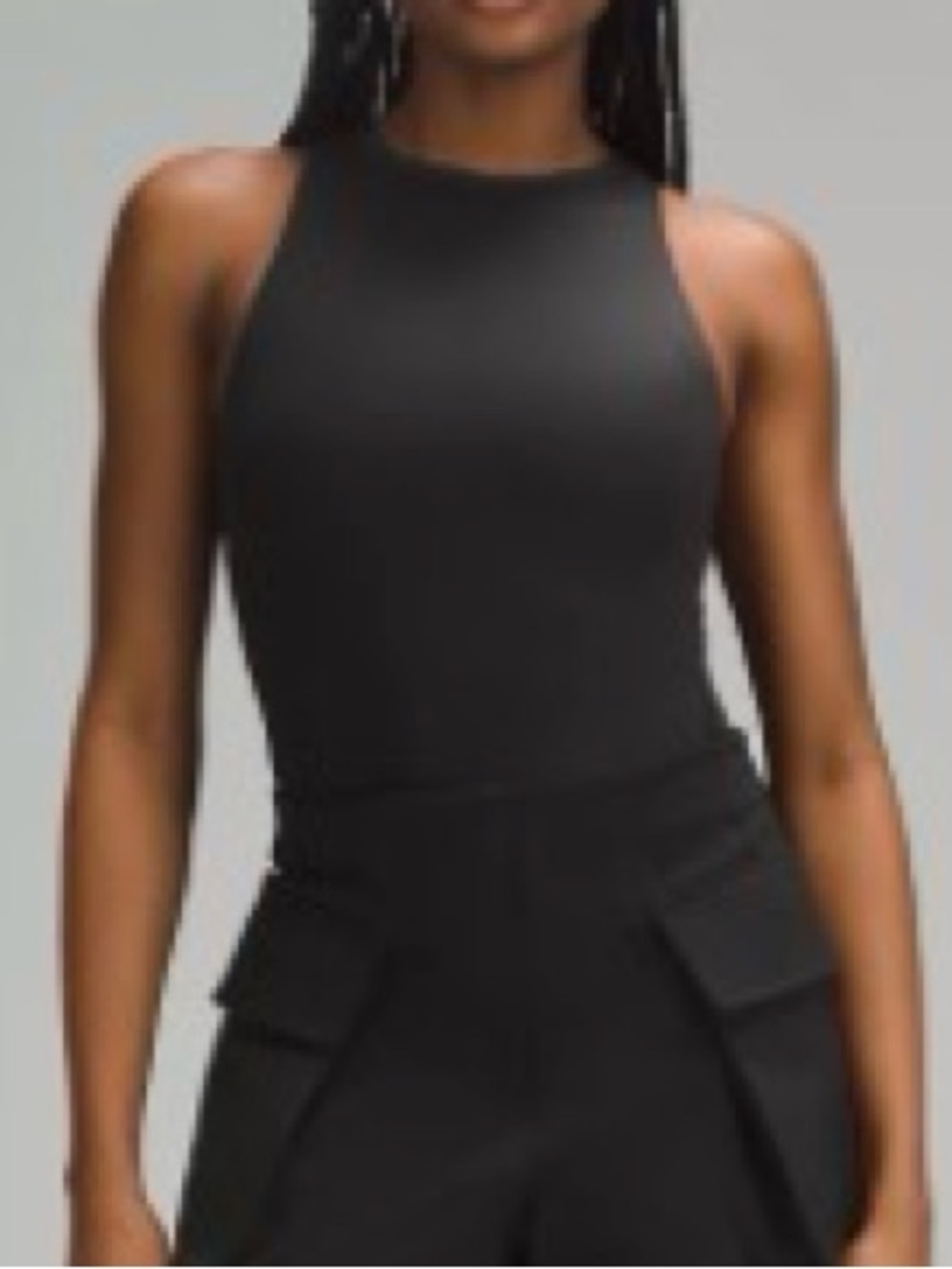 lululemon athletica Black Nulu Sleeveless High-Neck Bodysuit, LARGE